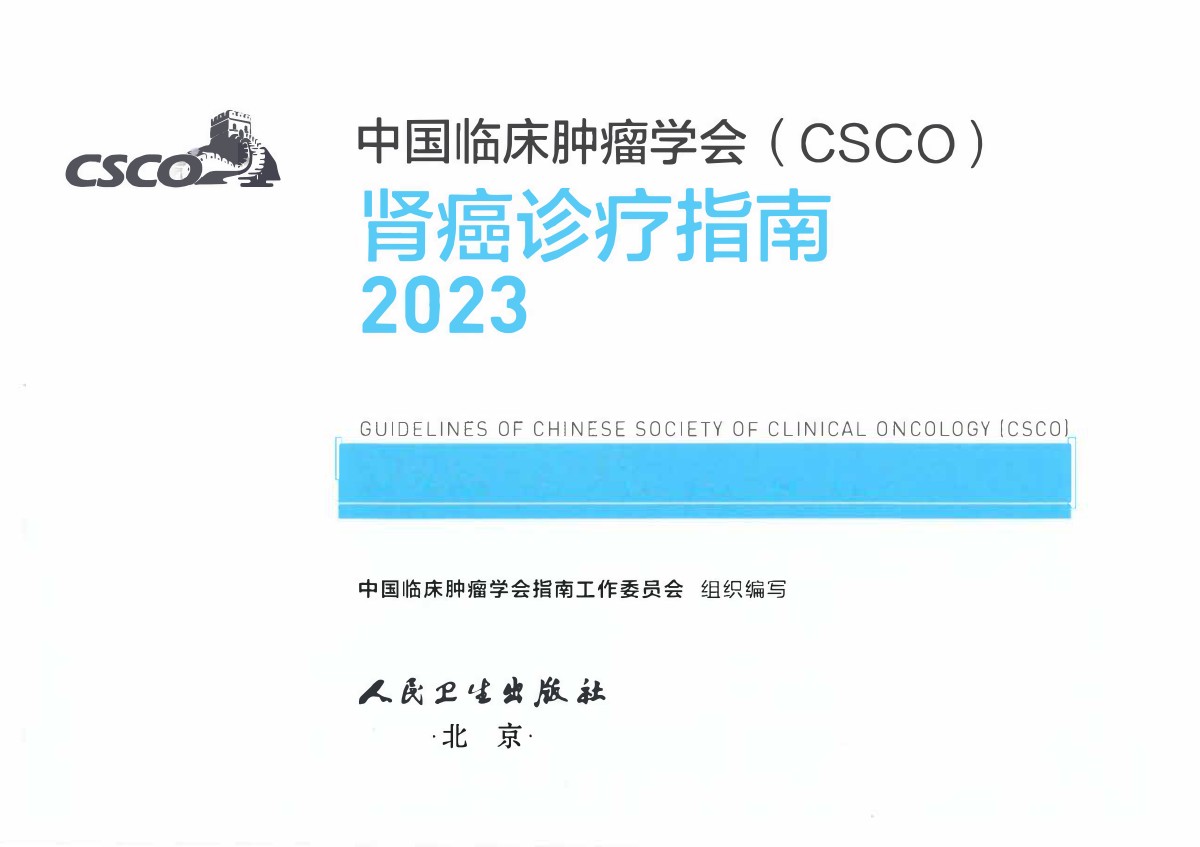 2023年CSCO肾癌诊疗指南 pdf下载