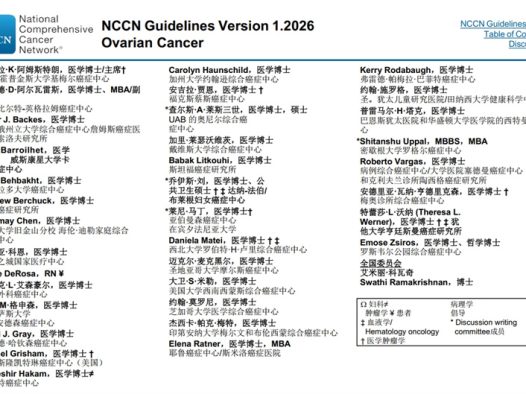 NCCN指南中文版:卵巢癌包括输卵管癌和原发性腹膜癌(2026)